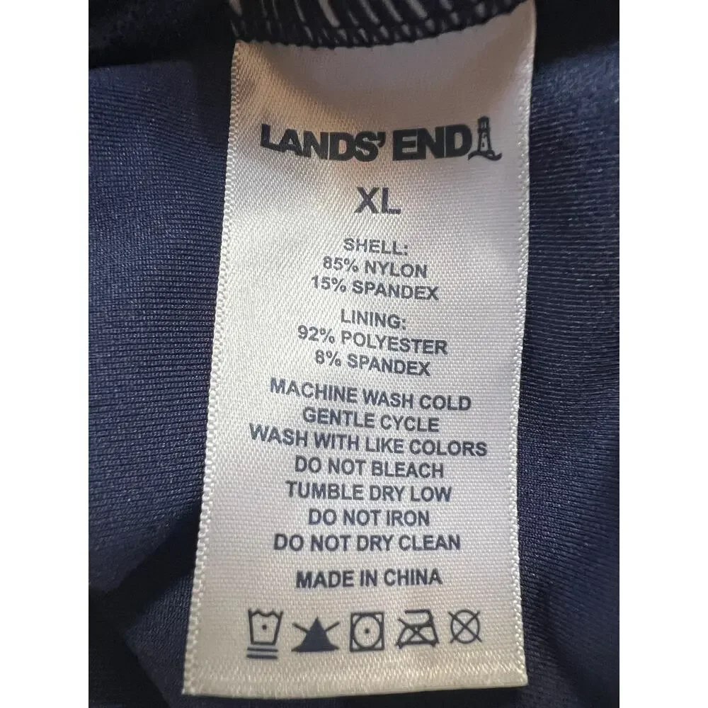 Lands' End Wmns XLARGE V-neck Tulip Wrap UPF 50 Swimsuit One Piece Navy Purple